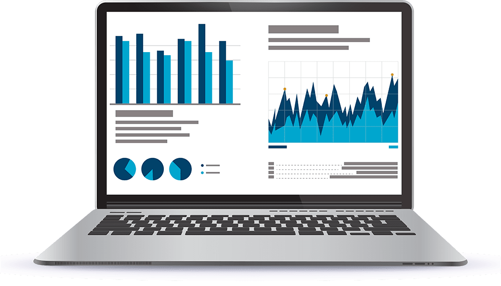 Data Charts on Laptop