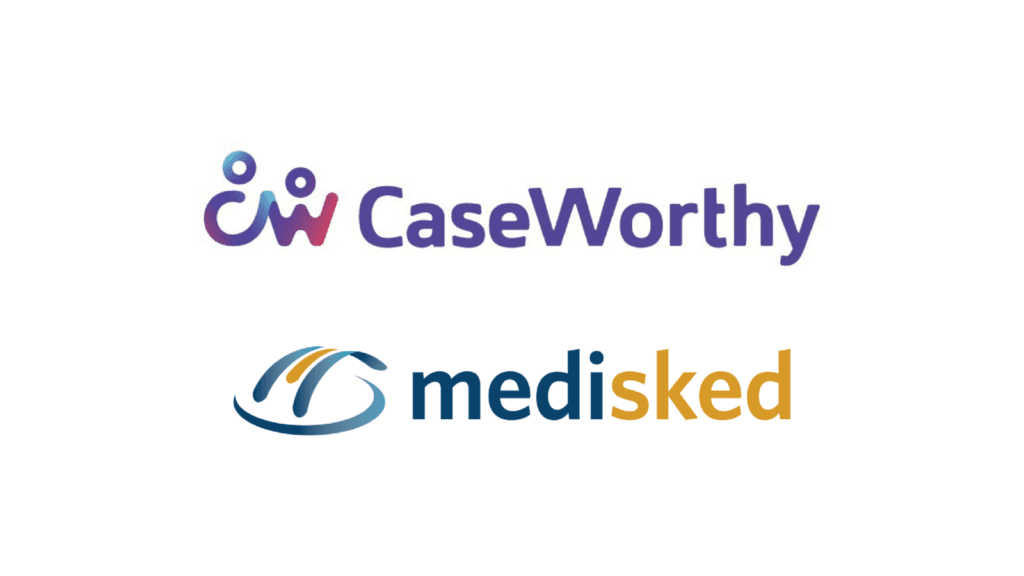 CaseWorthy and MediSked logos