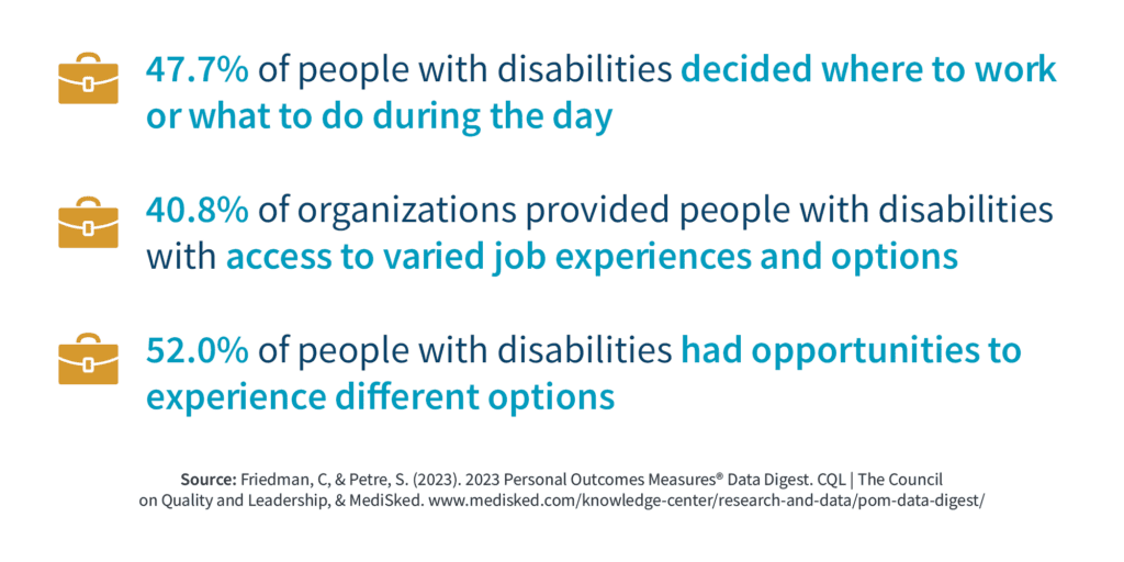 Stats about people with disabilities' work options