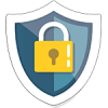 Illustrated icon of a lock and shield