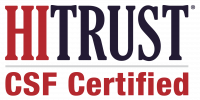 HITRUST CSF Certified logo, black and red